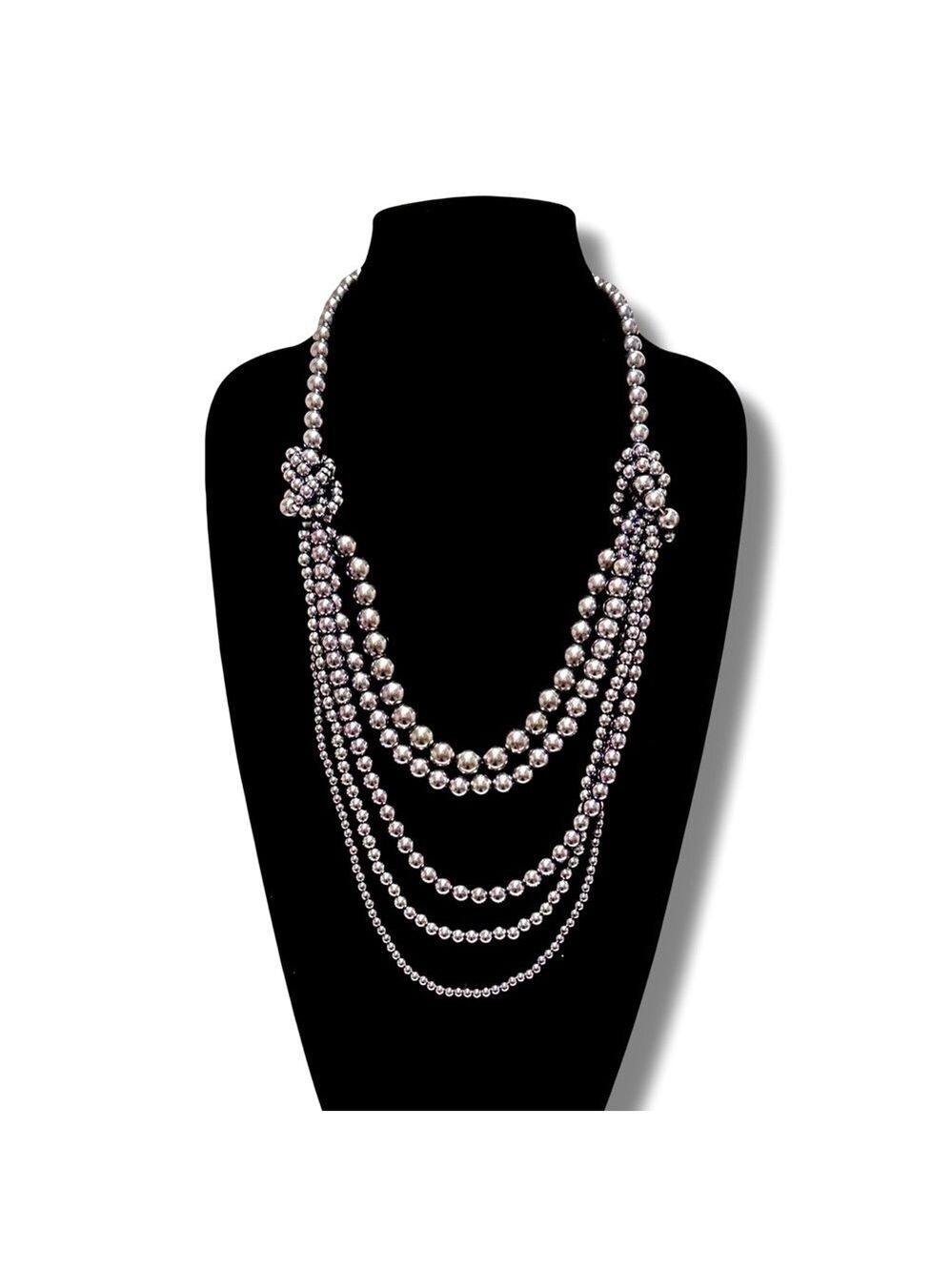 ISAAC MIZRAHI multi-strand gray pearl elegant party necklace | NEW​ - Picture 4 of 7